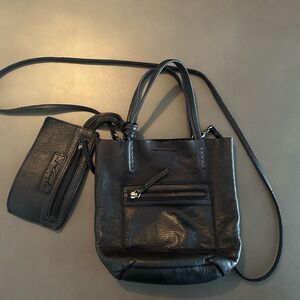 Free People Black Leather Crossbody Bag